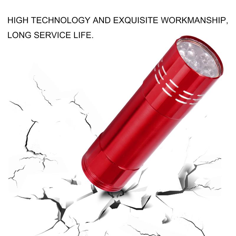 9LED Ultraviolet Lamp 365nm 395nm LED UV Flashlight Ultraviolet Flashlight Torch Light Ultra Violet Flash Light 395nm Blacklight