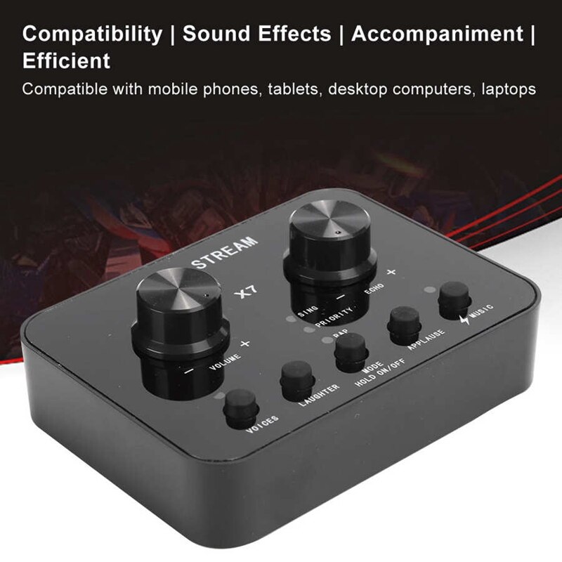 Computer Phone Voice Changer Audio Sound Card Headset Microphone Webcast Streamer Sound Card for Live Show