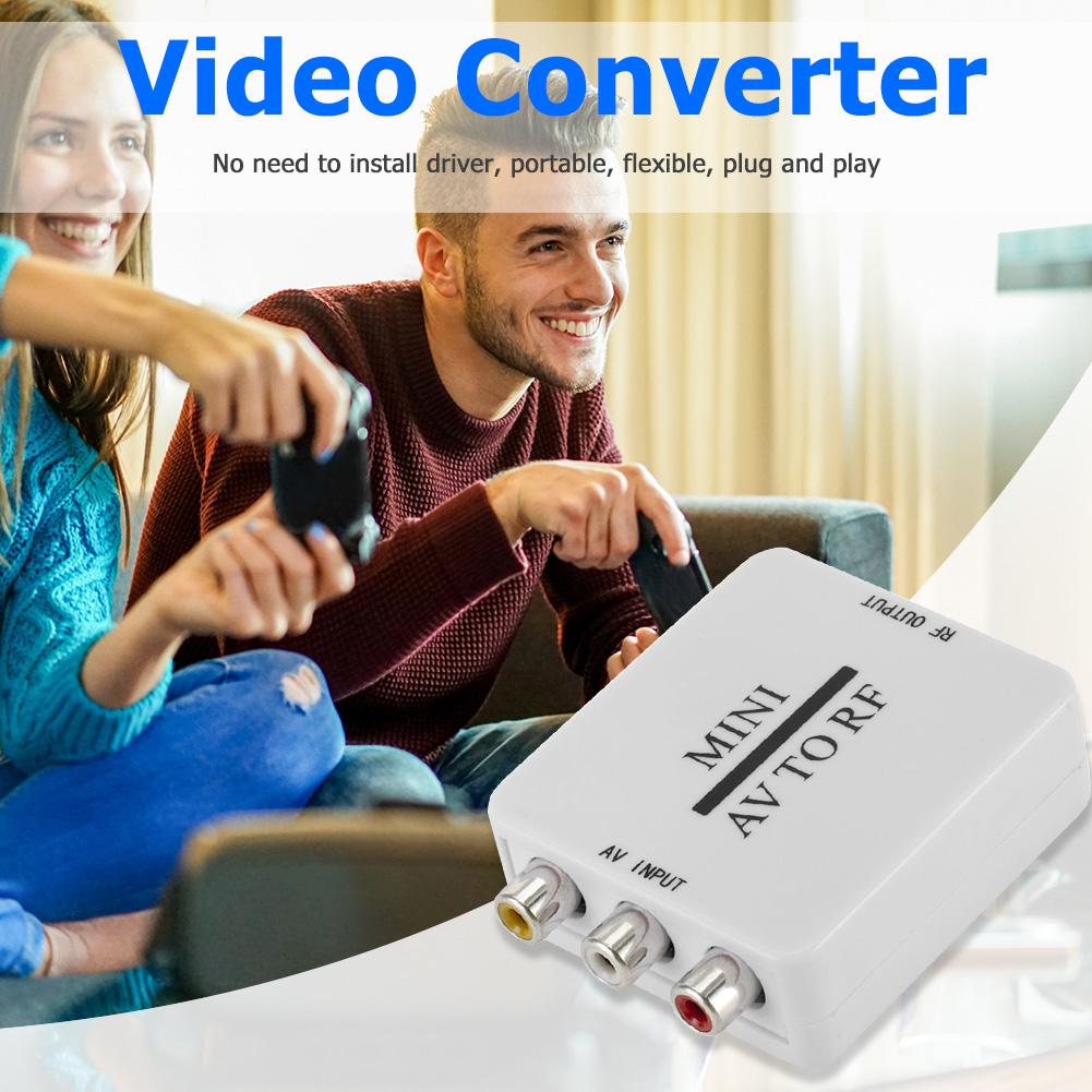 Mini RCA AV CVSB to RF HD Video Converter Support RF 67.25/61.25MHz TV Switcher low Power Consumption No Power Adapter