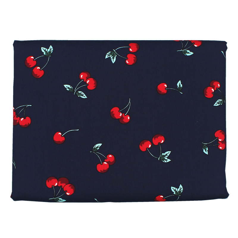 Tela estampada con cereza de 147x50cm, tela de algodón bricolaje, ropa para niños, tela de costura, decoración de Material de costura, tejido de algodón para hogar