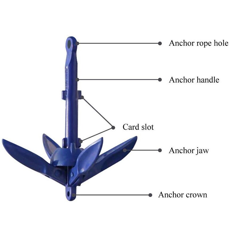Folding Anchor Fishing Accessories Aluminum Folding Boat Anchor For Canoe Kayak Fishing Marine Sailboat Boat Watercraft Anchor