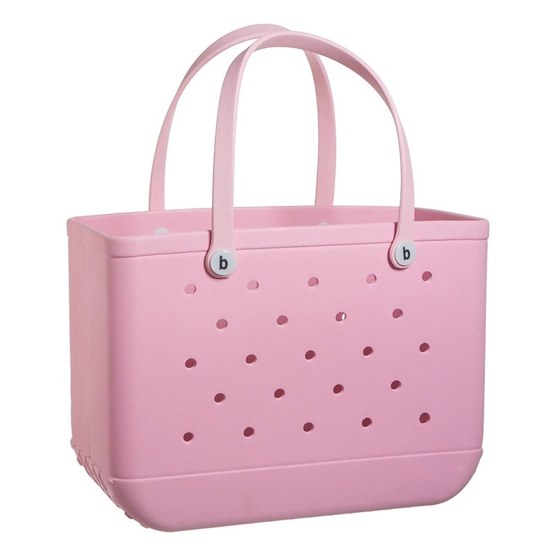 Bolsa de playa grande EVA, cesta de almacenamiento impermeable para piscina, de verano para mujer, bolso de hombro tipo shopper, bolso de playa de gelatina, bolso de mano Croc: Azul cielo