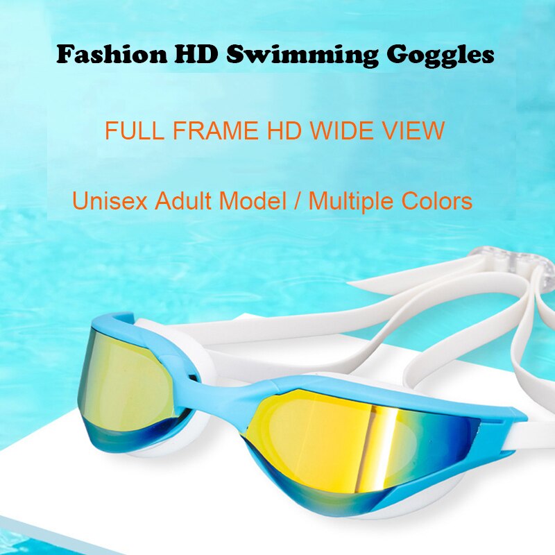 Swim Goggles with Case and Replacement Nose Bridge Anti-Fog UV Water Glasses Silicon Swimming Glasses for Men Women