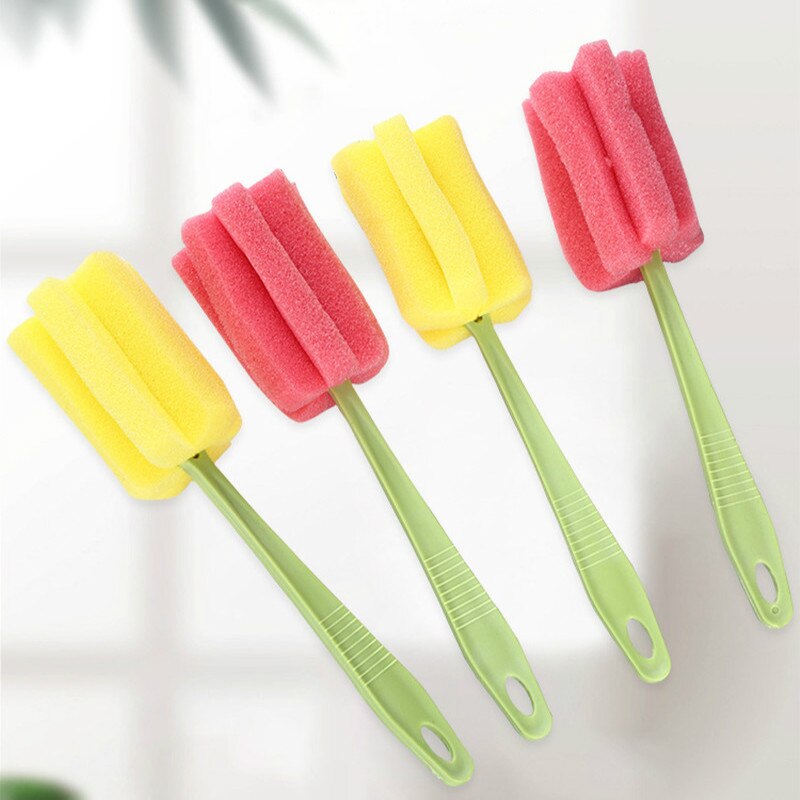 Bouteilles de lait éponge brosse tasse longue poignée verre à vin café thé amovible bouteille d'eau nettoyant plat cuisine nettoyage brosse outil