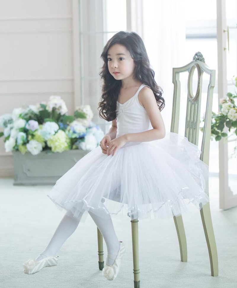 Robe de danse de Ballet pour filles, jupe de danse blanche, pour enfants, gilet, justaucorps, exercices quotidiens, , Ballet en coton, nouveauté