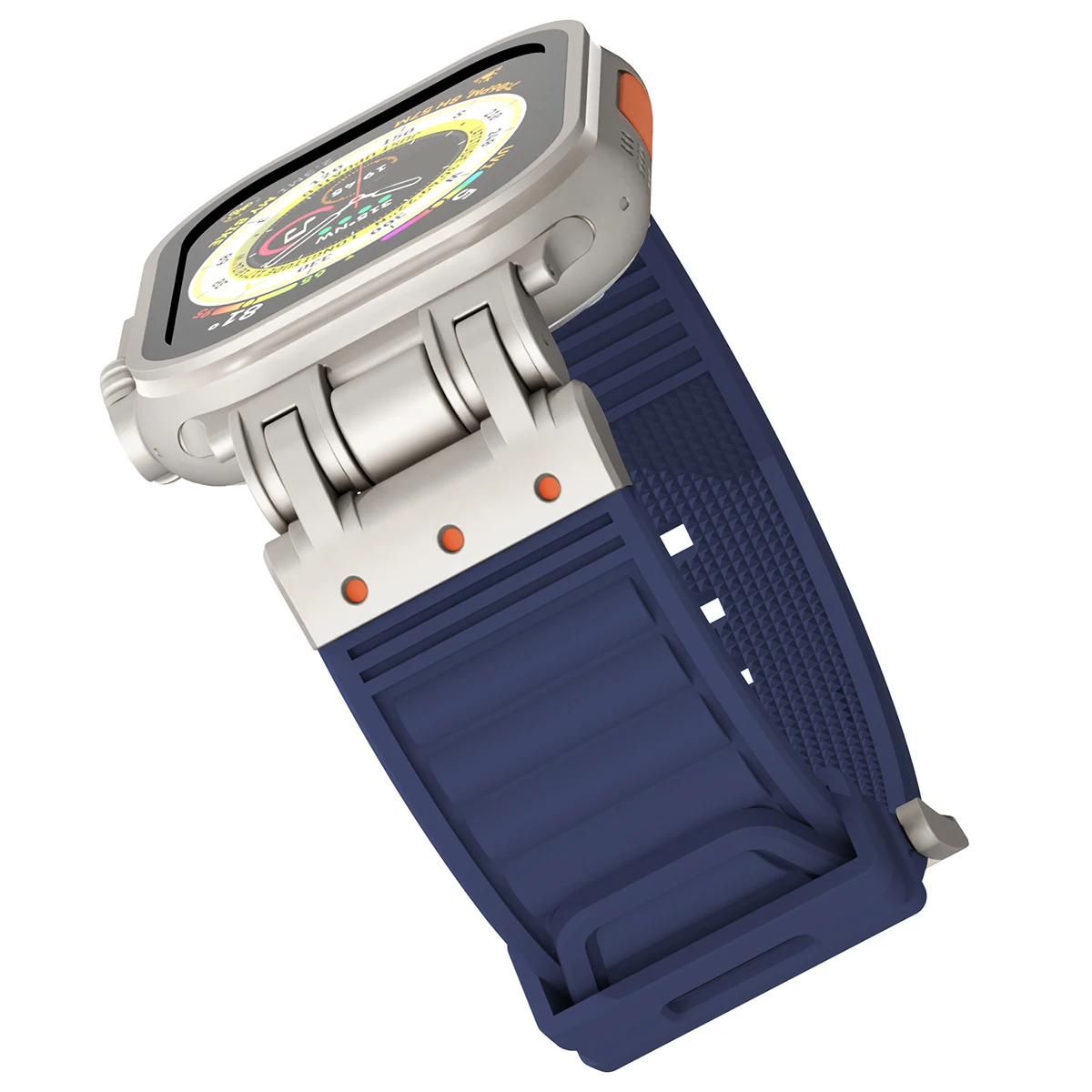 Bracelet en silicone pour Apple Watch, Bracelet de sport en caoutchouc souple, Bracelet pour homme, Ultra 2, IWatch Series 9, 8, 7, 6, 5, 4, Se, 49mm, 45mm, 44mm, 42mm: Blue pink