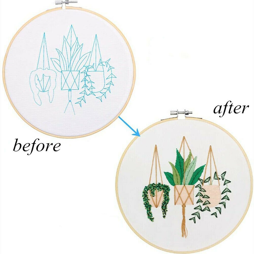 DIY Embroidery Flower Handwork Needlework Beginners Kits Pre-Printed Floral Pattern Cross Stitch 1: 1