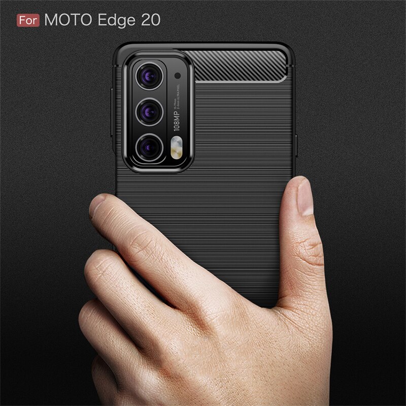 Handyhülle 20 stoßfestem silikon 20 carbonfaser-optik für motorola Kante 20