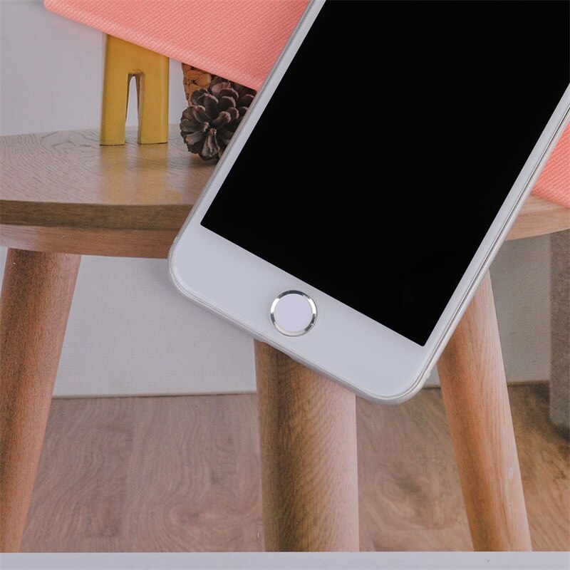 De dibujos animados de aluminio Sensor Touch ID botón pegatinas para iPhone 5S 5C SE 6 6S 7 8 Plus para iPad air 2 mini 4 teclado de huella digital
