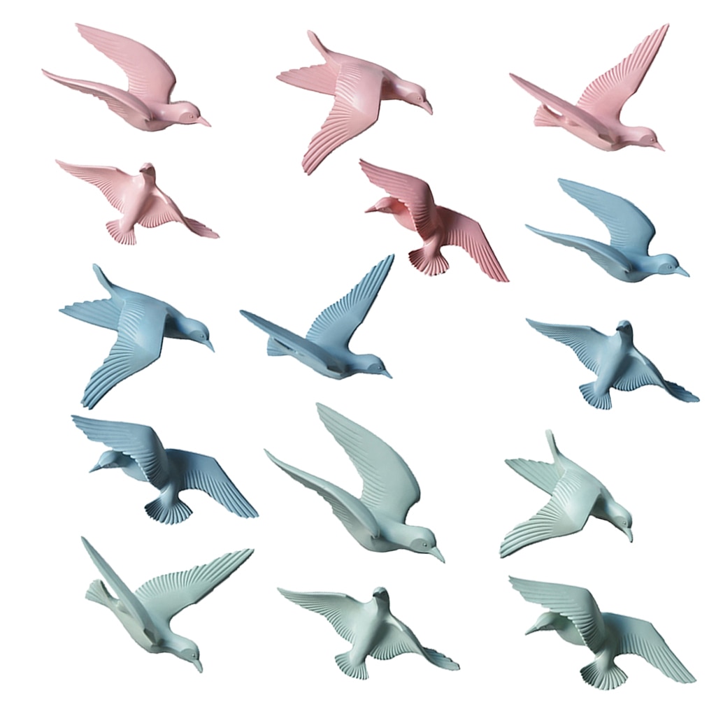 3D Resin Flying Seagull Birds Crafts Wall Art Sculpture Living Room Bedroom Wall Hanging Decoration