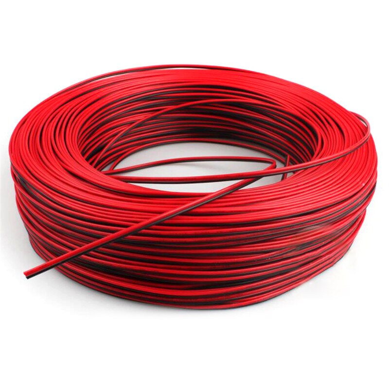 2Pin 10M Auto Motorfiets Elektrische Draad Kabel Rood/Zwart Connector Voor Led Licht Duurzaam 22AWG