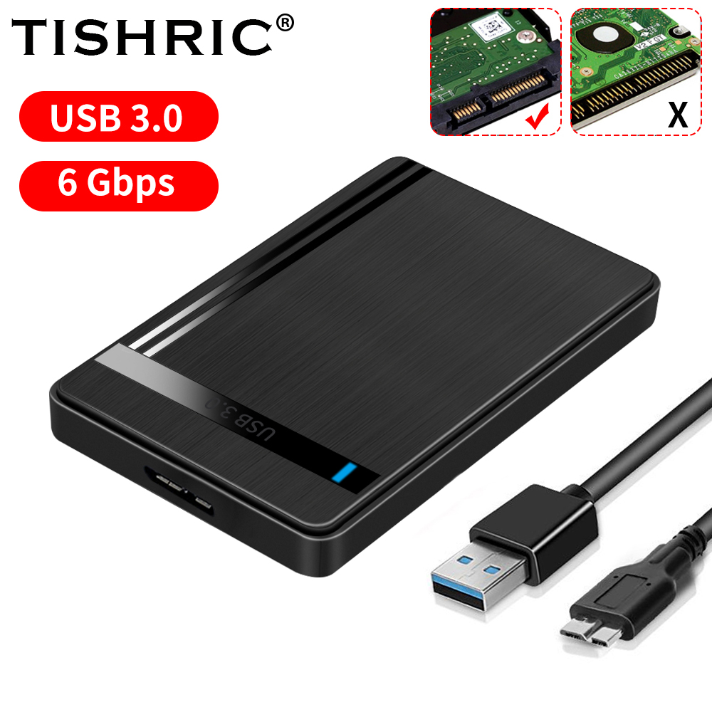 TISHRIC HDD Case SATA to USB3.0 HDD Enclosure 2.5 inch Hard Drive Case Support 6Gbps Mobile External HDD Case for PC Laptop: Default Title