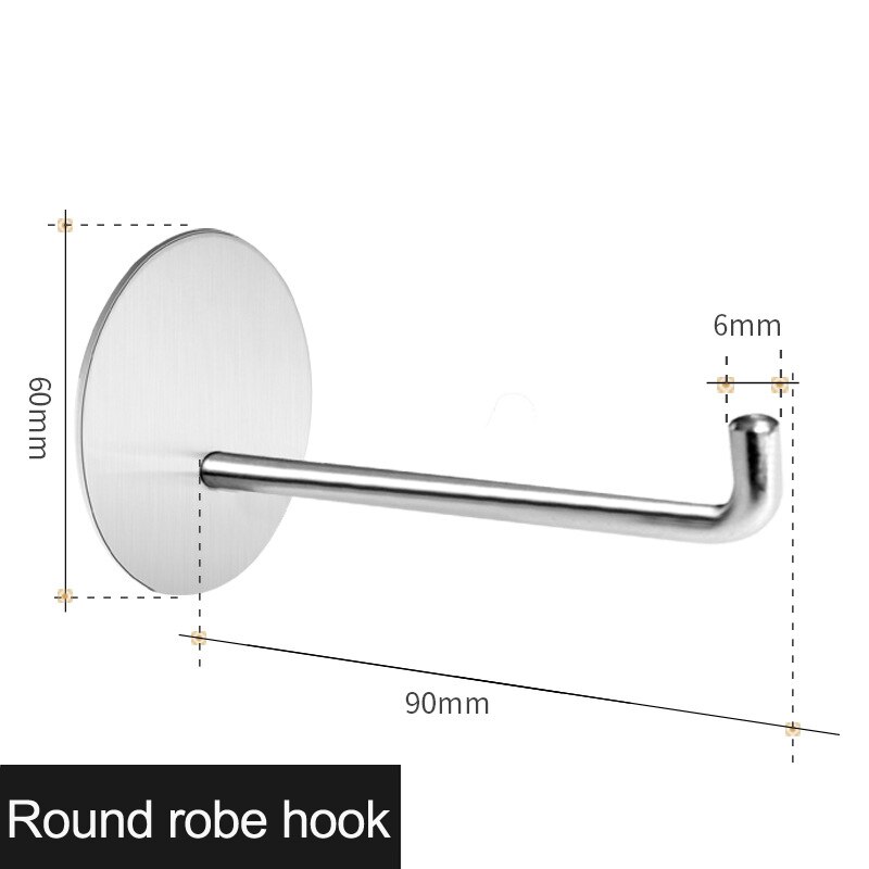 Crochets à suspension de cuisine, 3M, 1 pièce, crochet mural pour serviettes et vêtements, pour accessoires de salle de bains: Round hook 6-90