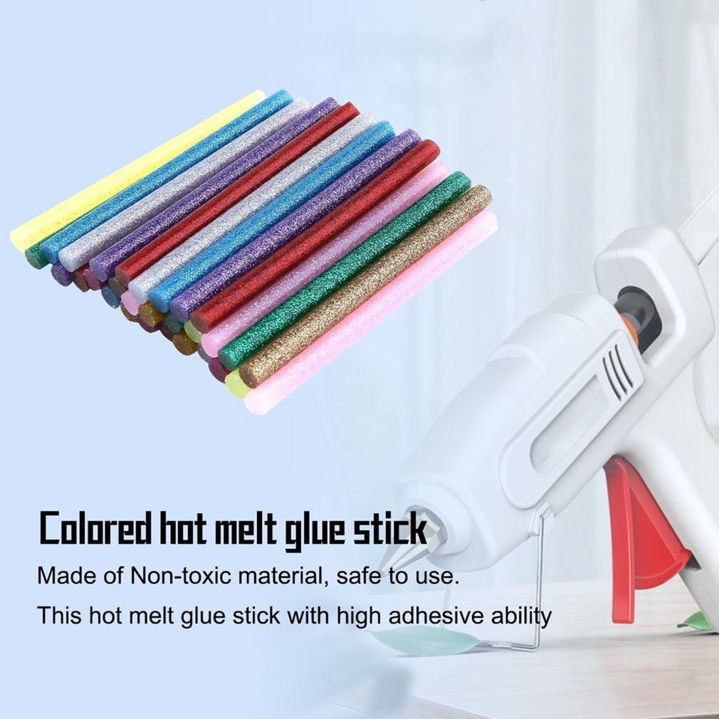 30pcs/pack Multi Colors Glitter Glue Sticks Non-toxic High Adhesive Sticks Melt Glue DIY Decor Handcraft Tools