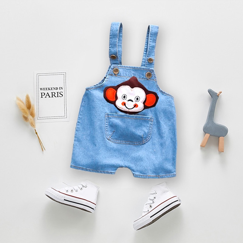 IENENS Boy Overalls Shorts Baby Girls Soft Dungarees 0-3Y Summer Breathable Clothes Short Pants Toddler Infant Denim Shorts