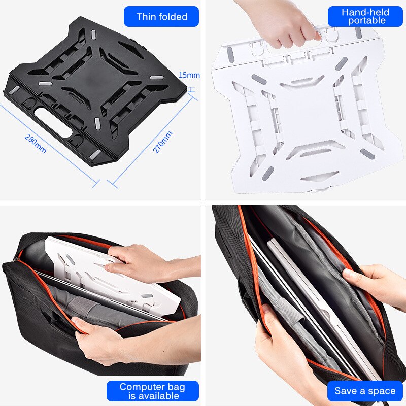 360 DegreeHeight Adjustment Laptop Stand for Macbook Pro for Notebook Support Rotating Bottom Computer Stand Riser Cooling Pad