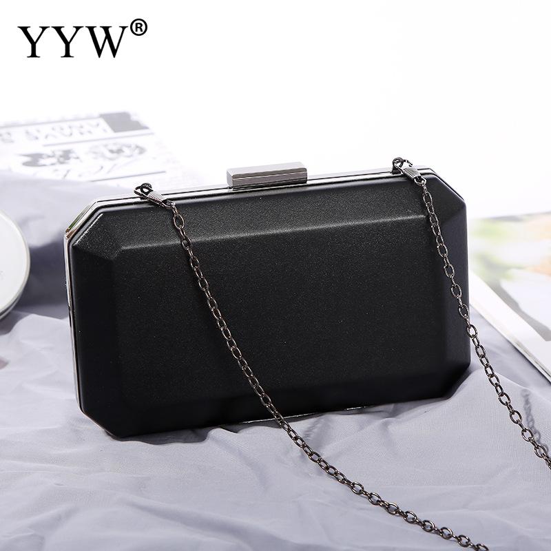 Vrouwen Handtas Avondtassen Voor Party Vrouwen Keten Schoudertas Dames Mode Gold Clutch Box Zak Vrouwen Messenger Purse: black