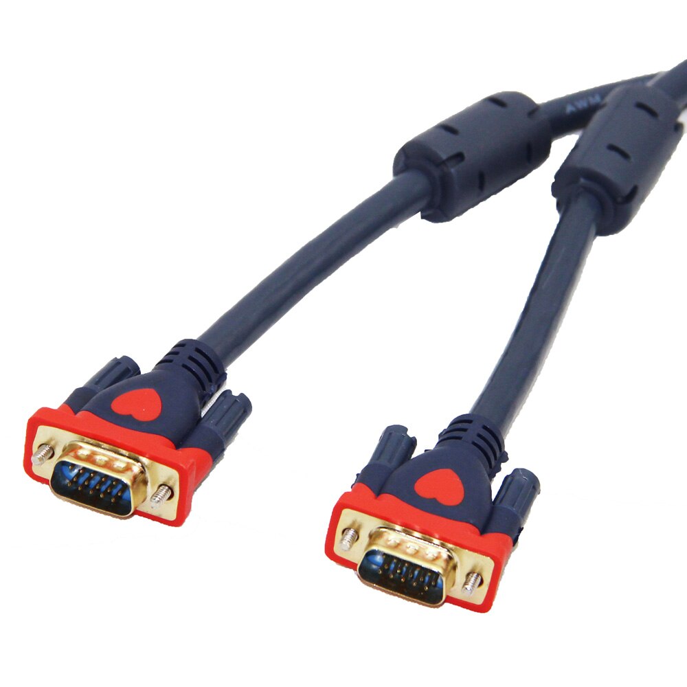 Bochara-Cable VGA macho a macho 3 + 9 HD totalmente alámbrico de 15 pines para LCD, CRT, proyector, PC, portátil, Monitor de 1,5 m, 3m, 5m, 10m, 15m, 20m