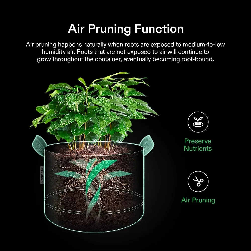 5PCS Felt Grow Bags Gardening Thickened Grow Pot With Handles Vegetable Tomato Growing Felt Vase Garden Potato Planting Pots