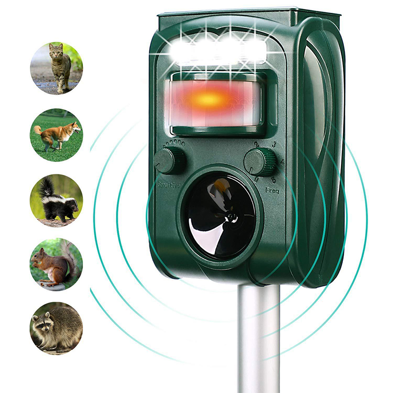 Solar Animal Repeller Ultrasone PIR Bewegingssensor Repellent Outdoor Tuin Pest Vogel Kat Hond Vleermuis Repellent Houd Dieren Weg