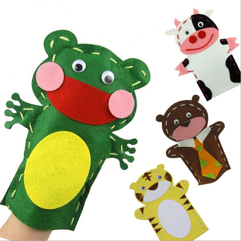 Diy Leuke Cartoon Dieren Doll Kids Handschoen Vinger Onderwijs Leren Craft Speelgoed Grappig Gadgets Interessante Speelgoed