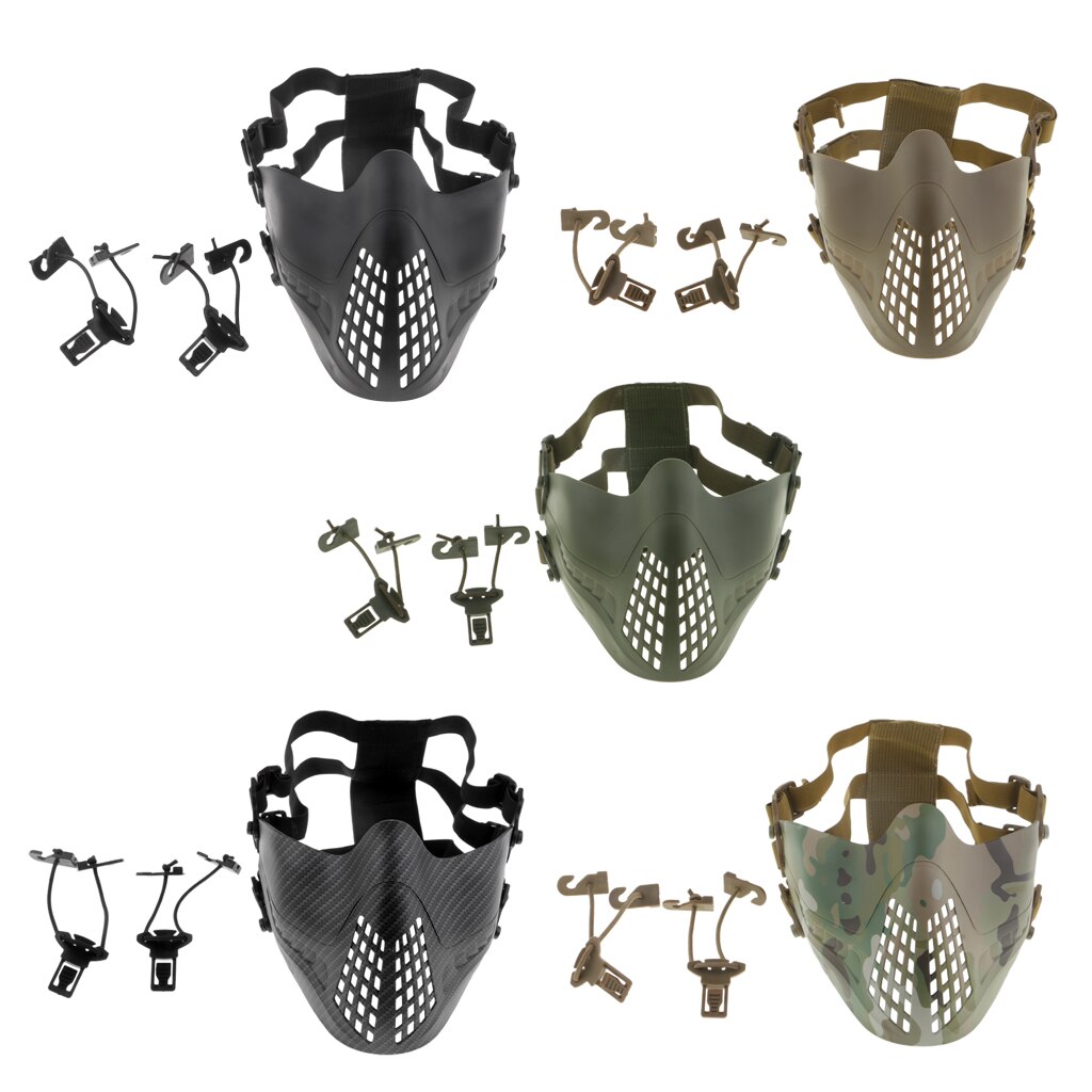 Nylon Verstelbare Half Gezicht Mesh Masker Lagere Gezicht Beschermende Masker Compatibel Met Bril Af Snelle Helment Sjaal Hoed
