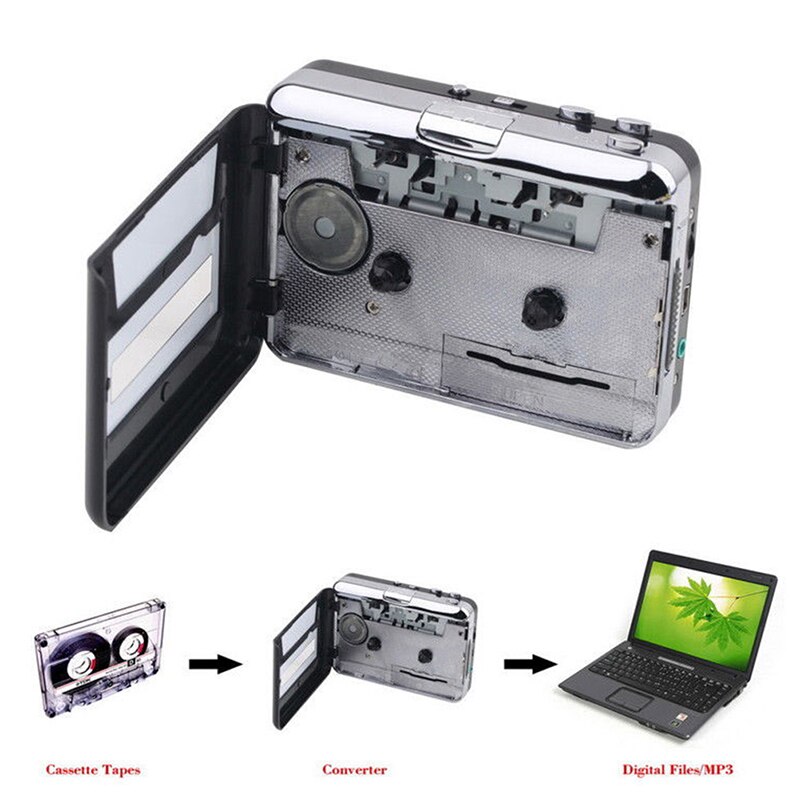 USB2.0 Draagbare Tape Naar Pc Super Cassette Te MP3 Audio Muziek Cd Digitale Speler Converter Capture Recorder + Hoofdtelefoon