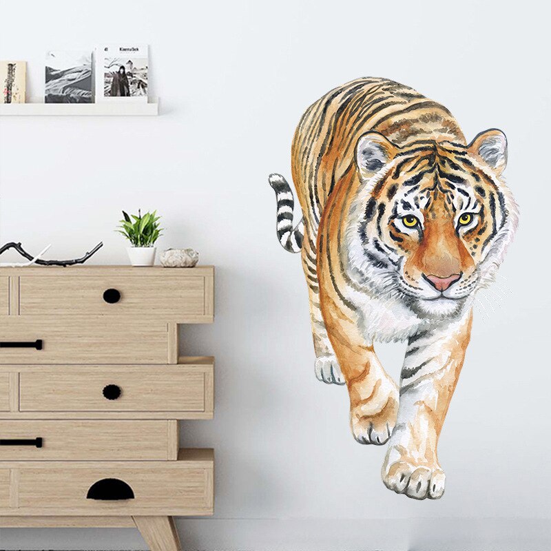 Tiger Animal Wall Murals Wallpaper Sticker Kids Bedroom Decoration Living Room Home Decor Removable Decovative Nursery Decal Art