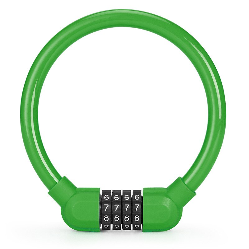 4 Colors Bike Lock 4 Digit Code Combination Bicycle Lock Bicycle Security Lock MTB Portable Anti-theft Lock: Green