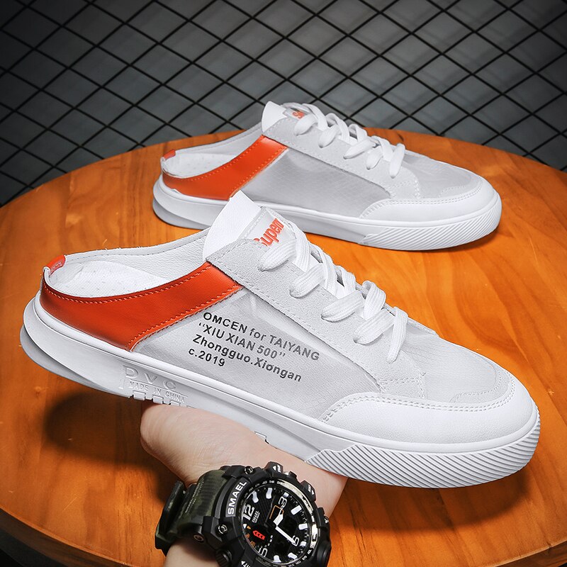eté demi pantoufles chaussures pour hommes chaussures décontractées coréennes en Une étape chaussures marée chaussures paresseux chaussures