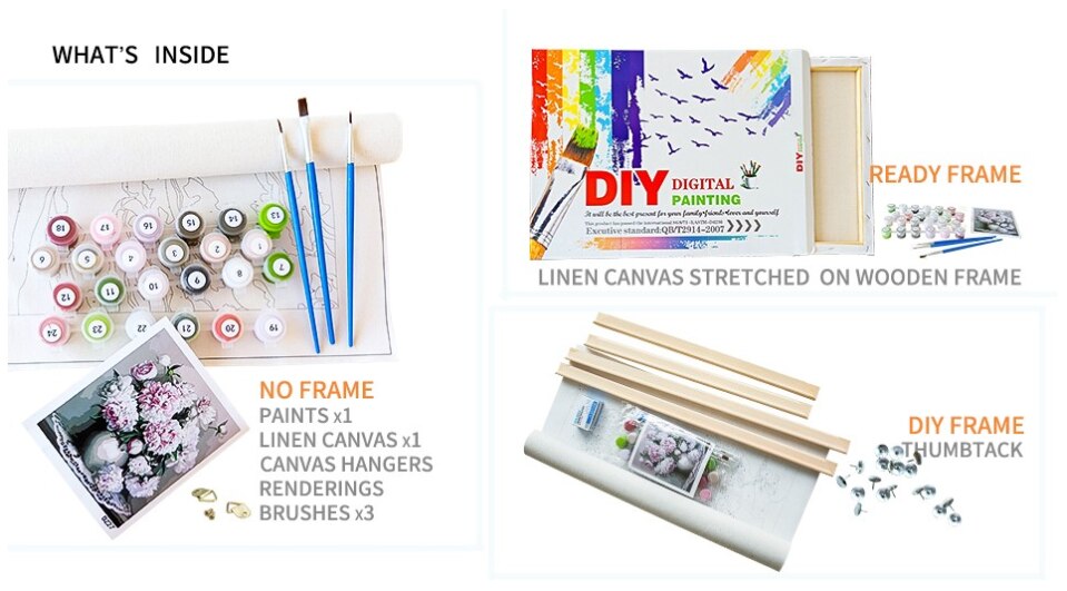 Cuadros de Buda, lienzo, pintura diy al óleo con números, pintura personalizada por conjunto de números, decoración de pared, artes de siete paredes