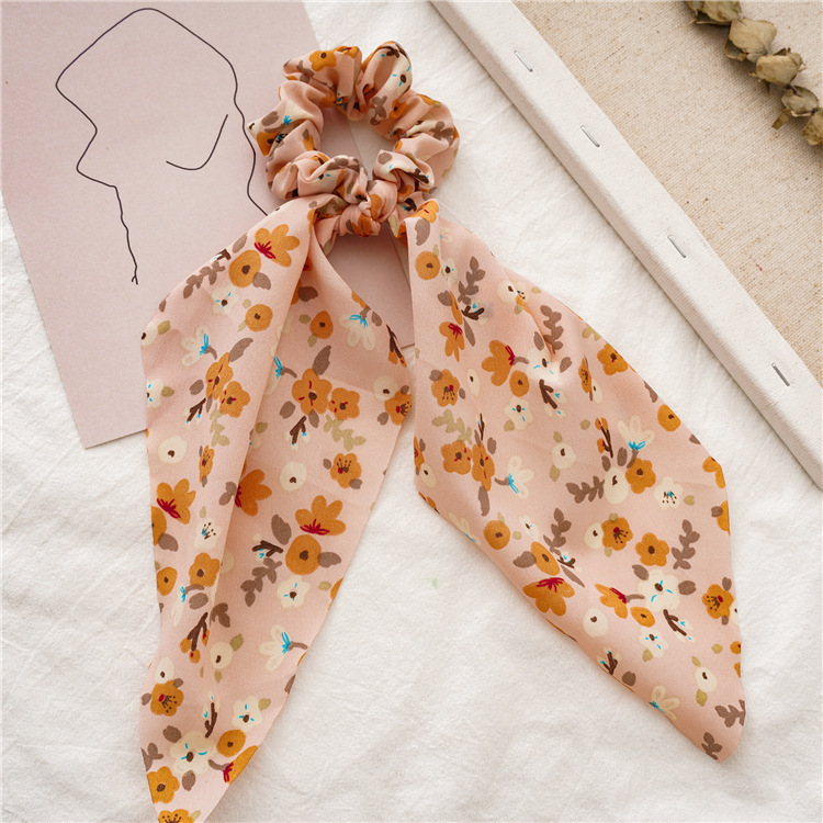 estampado de leopardo lazo largo de satén cinta cola de caballo bufanda lazo para el cabello Scrunchies mujeres niñas bandas elásticas para el cabello accesorios para el cabello