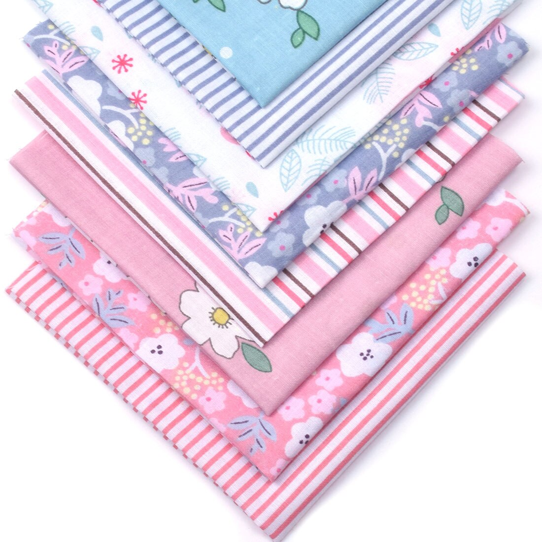 Telas estampadas de algodón de 25x25cm, telas cuadradas para Patchwork, costura de retazos, tela de costura artesanal, 8 Uds.