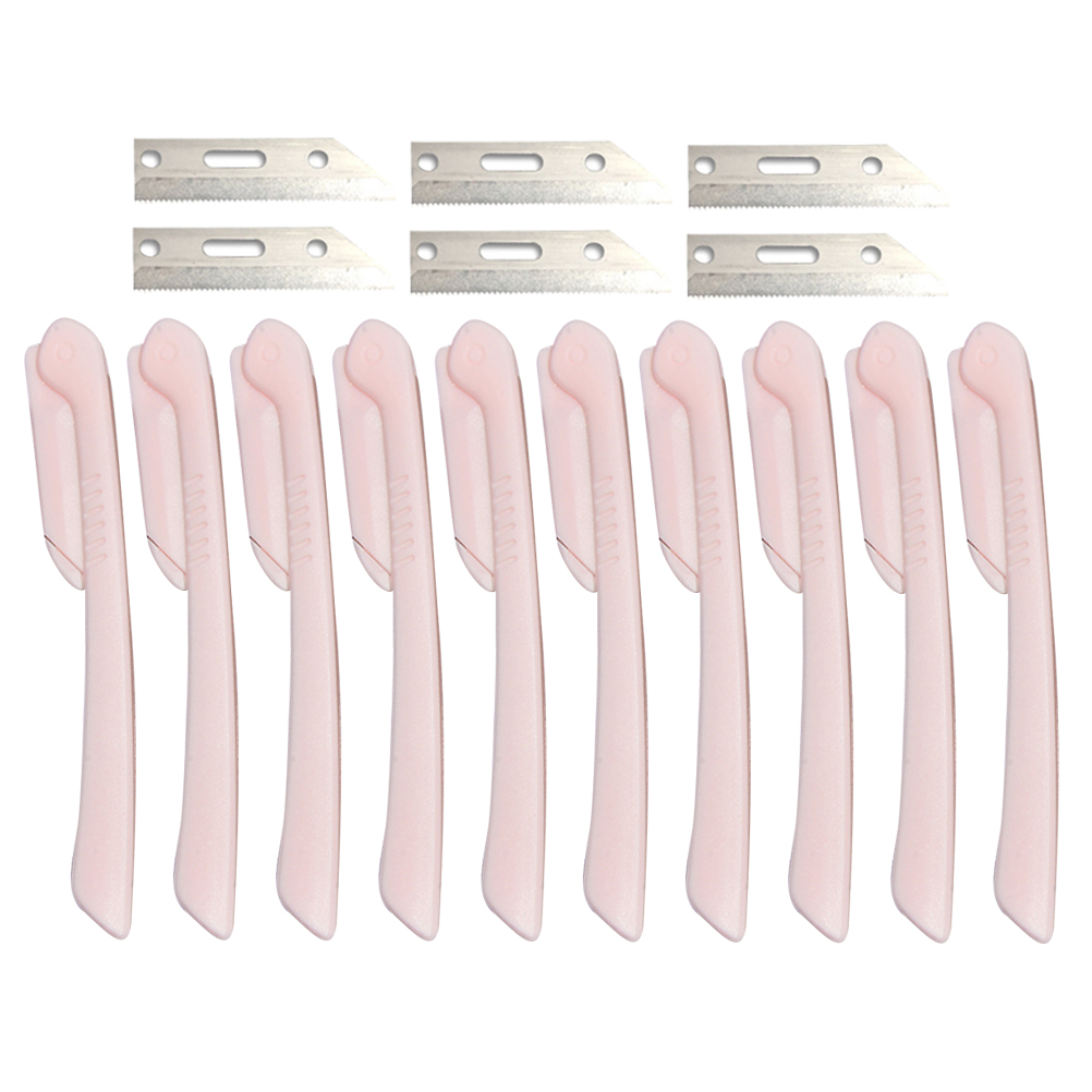 10pcs Trimmer Durable Razor Trimmer Shaver with 6pcs Blads for Girls: Pink