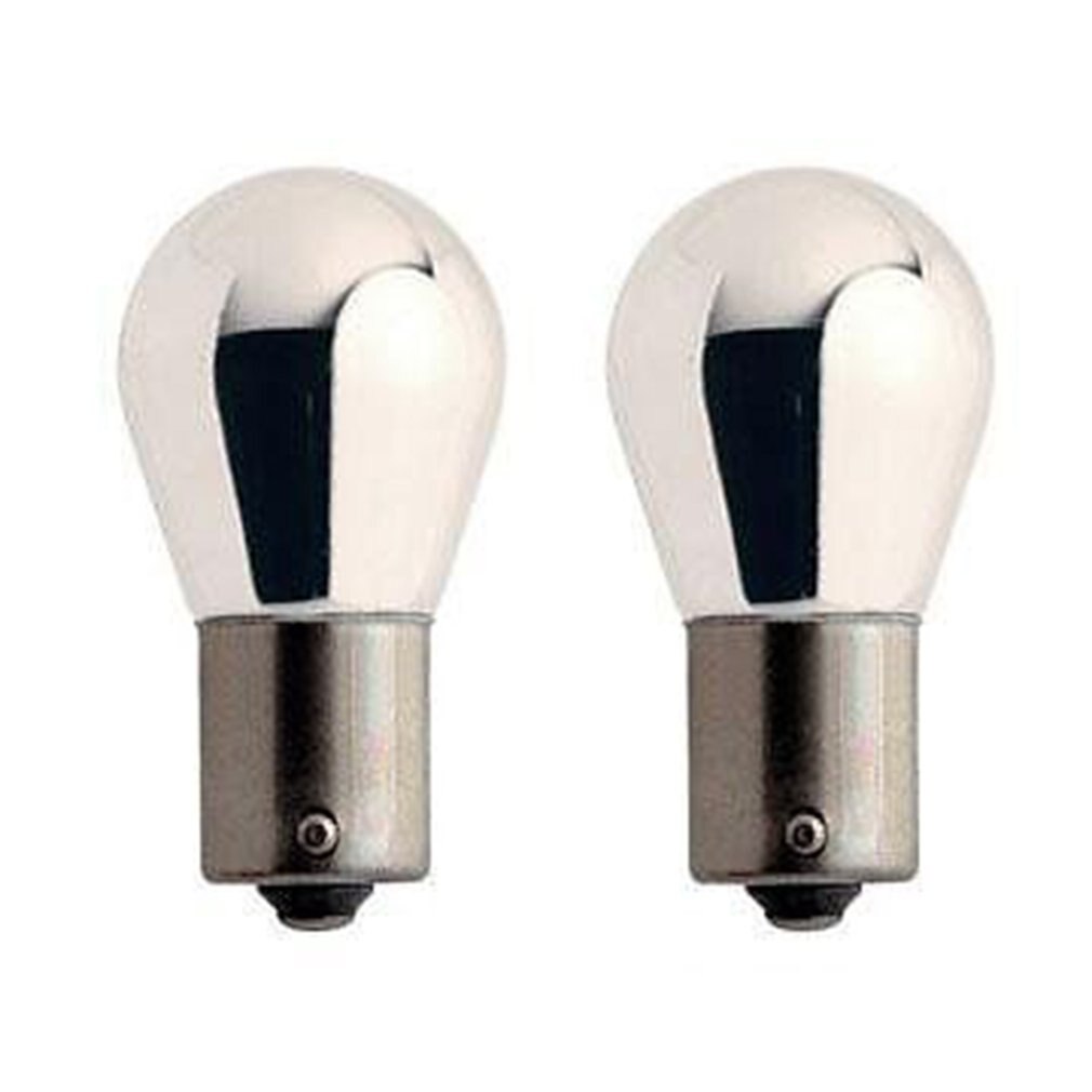 Bombillas indicadoras traseras, luz de freno trasera de 12V, de estacionamiento, color ámbar, plateado cromado, 581, 1156, PY21W, 2 uds.