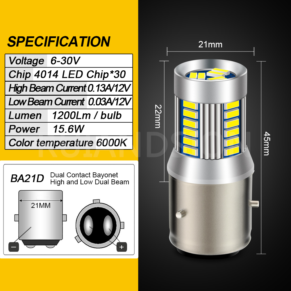 Faro LED para motocicleta BA21D BA20D P15D H6M BAX15D, bombillas blancas de haz alto y bajo, luz antiniebla de 12V y 24V para Moto, Scooter y triciclo: Gris oscuro