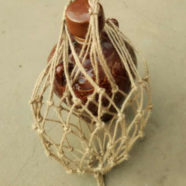 Bolsa de red de cáñamo Natural para jardinería, red tejida para artesanía, bolsa de red para botella de vino, red para frutas y verduras