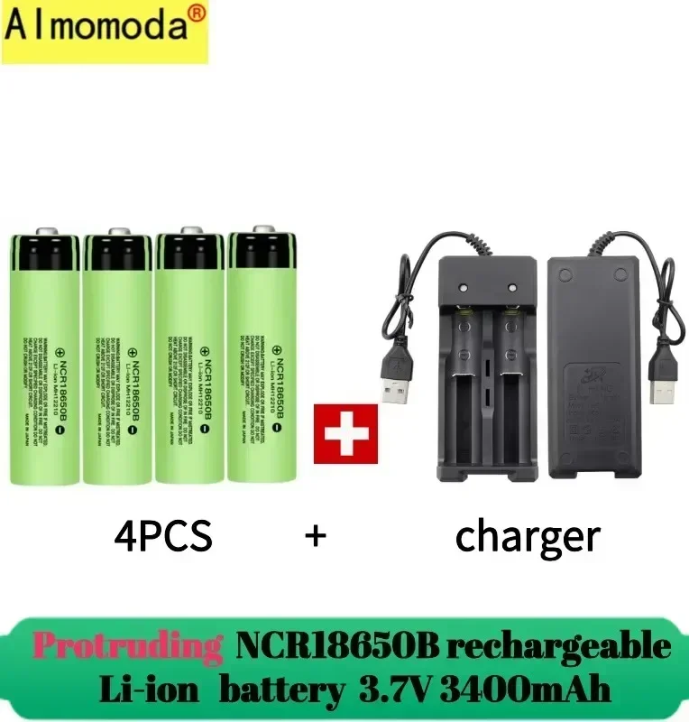 Spike2025 sobresaliente 100% batería de litio recargable NCR18650 3,7 V 3400mAh 34B cargador USB linterna de batería original