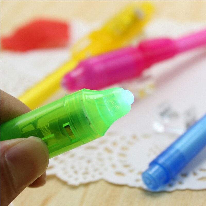 Luminous Light Pen Magic 2 In 1 UV Black Light Drawing Invisible Ink Pen Office School For Child Random Color