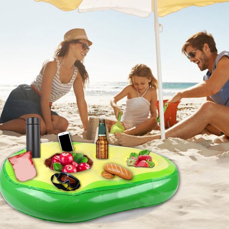 Flotador inflable para bebidas de aguacate, soporte para bebidas, Enfriador de piscina de gran capacidad, barra flotante para servir bebidas, ensalada y fruta