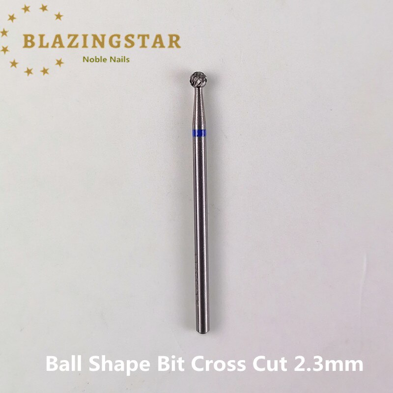 Bolvormige bit kruiskop zilver snelst verwijderen eelt voet hardmetalen bits accessoires nagelfrezen pedicure nagelboortjes: 2.3mm