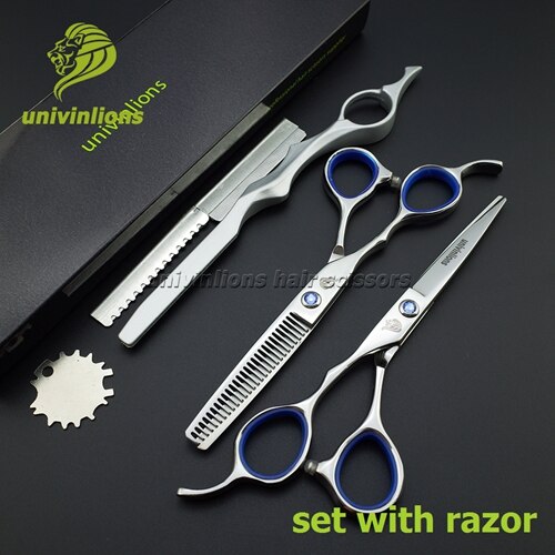 5.5" left handed scissors lefty thinning shears left handed hairdressing scissors japan left handed barber scissors: set with razor
