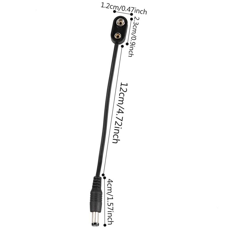 Cable de alimentación de Pedal de guitarra, conectores de batería de 9 voltios, Clip de batería de 9 V, fuente de alimentación Para pedales de guitarra, 6 piezas,