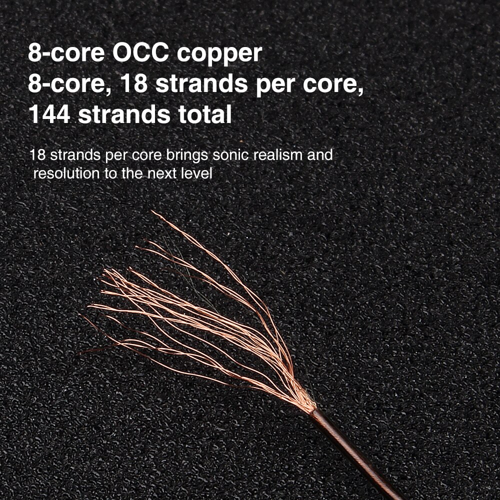 TRN T4 8 Core OCC Single crystal copper cable Earphones Cable 2PIN\MMCX Connector For TRN VX V90 BA5 V80 For BL03 BQ3 T4 T2 DT6