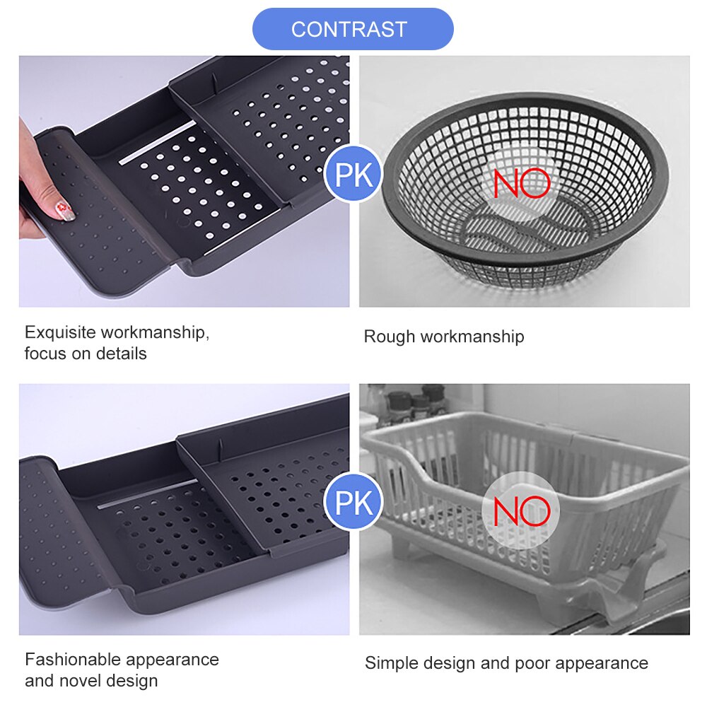 Retractable Bathtub Storage Rack Bath Tray Tub Multi-Function Bathroom Tool Towel Storage Shelf Kitchen Sink Drain Equipment