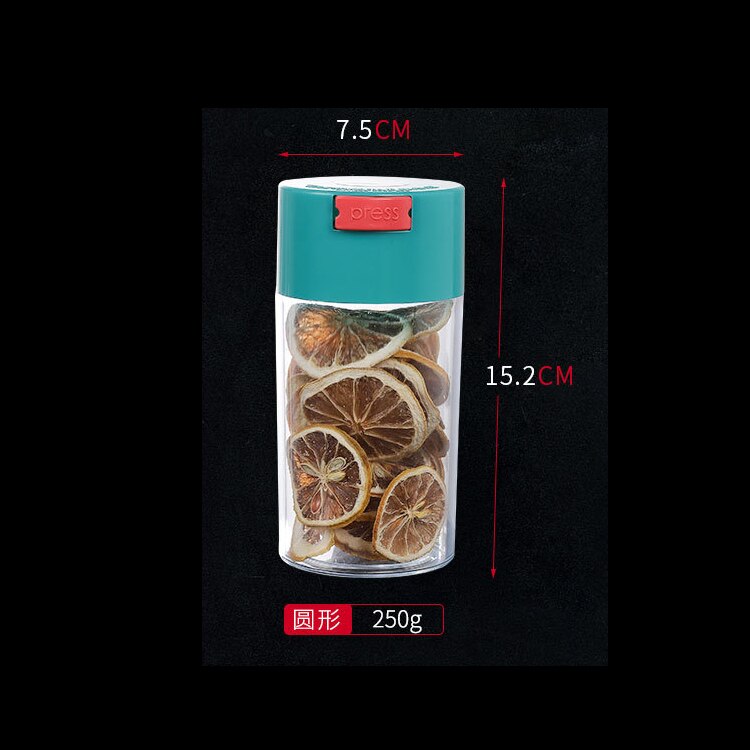 Verzegelde plastic blikken, vacuüm koffiebonen blikken, thee blikken, bewaarblikken, transparante verzegelde fruitpoederdoos: Klein
