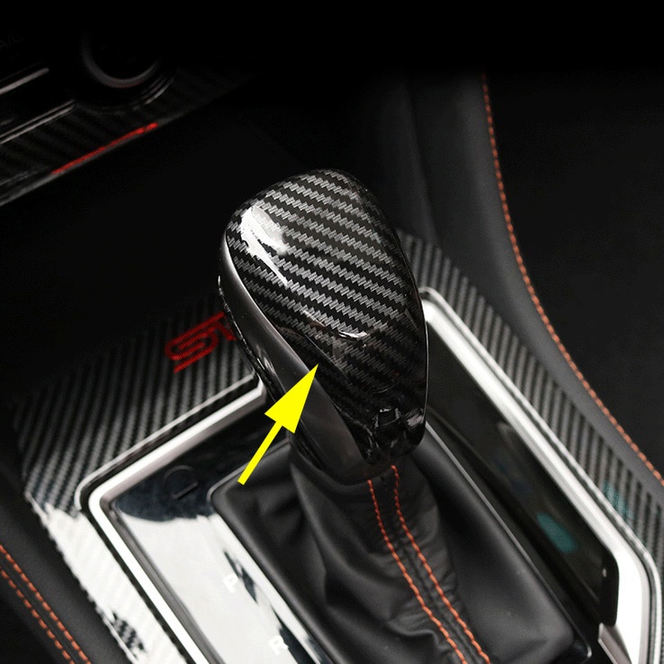 Koolstofvezel Versnellingspook Versnellingspook Knop Cap Cover Voor Subaru Crosstrek Xv + Forester Sk +