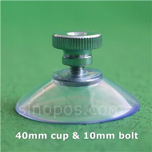Ventosa con tornillo para pulgar, tuerca de metal con rosca, ventana de cristal para el baño, montaje en pared, accesorio de mobiliario soporte de señal: 40mm with 10mm bolt