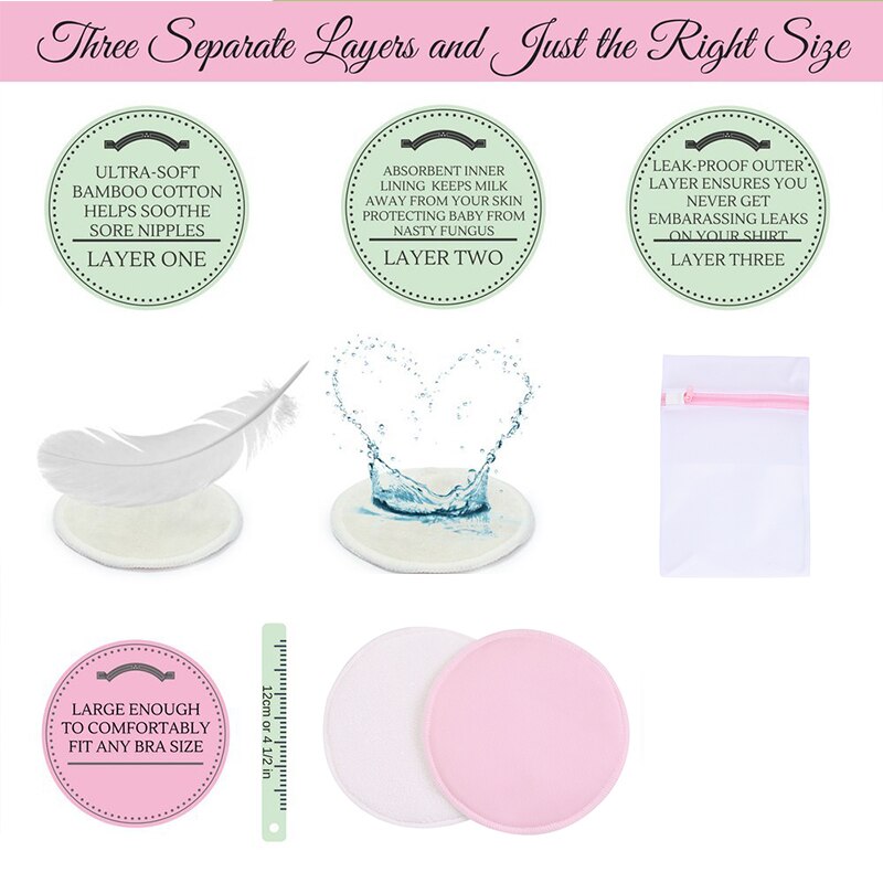 GALPADA 6 Paar Still-Einlagen Baumwolle - Wiederverwendbare Brustschutz-Pads 7x7cm