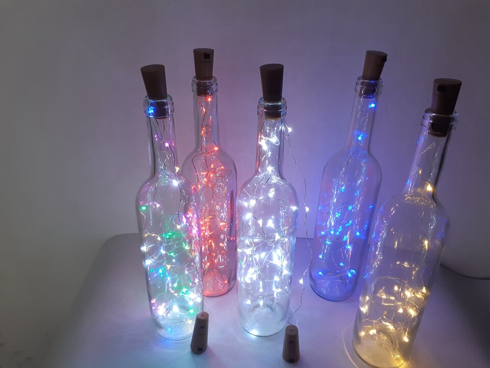 2M 20 Led Glass Wine Bottle Cork Stopper Lights LED Light String Cork Stopper Garland Fairy Light Christmas Party Decoration